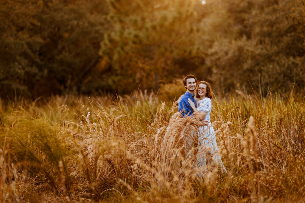 Engagement photoshoot outdoors