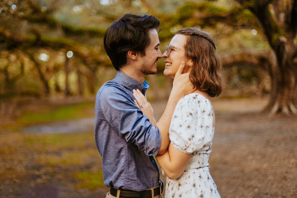 Engagement photo outdoors